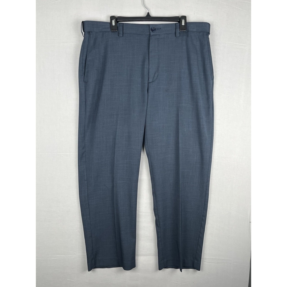 Savane Blue Mens Size 38x29 Straight Leg Flat Front Formal Business Dress Pants